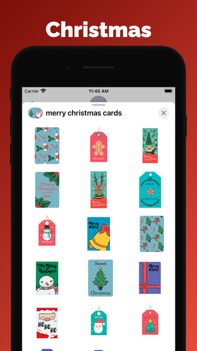 Emulate iPhone app Merry Christmas stickers card using MyAndroid Emulate iPhone app Merry Christmas stickers card using MyAndroid