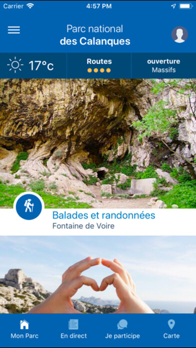Emulate iPhone app Mes Calanques using MyAndroid