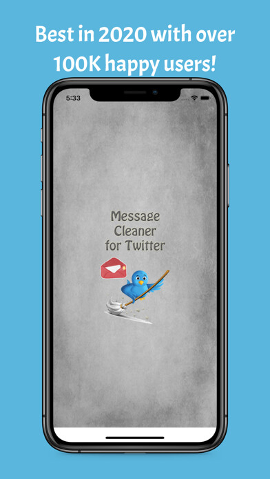 Emulate iPhone app Message Cleaner for Twitter using MyAndroid