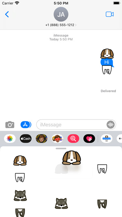 Emulate iPhone app Message hug Animals using MyAndroid