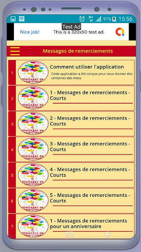 Run android online APK Messages de remerciements pour toutes occasions from MyAndroid or emulate Messages de remerciements pour toutes occasions using MyAndroid