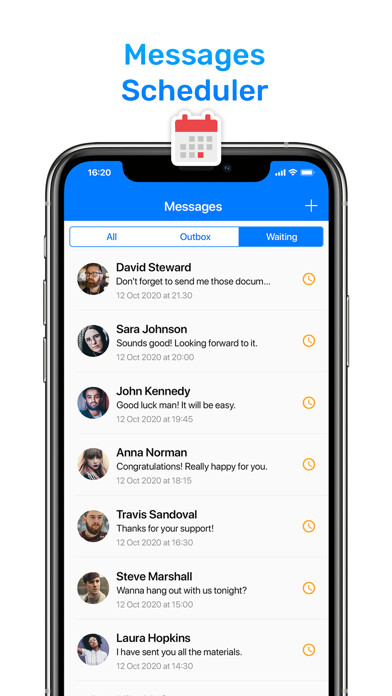 Emulate iPhone app Messages Scheduler & Reminder using MyAndroid