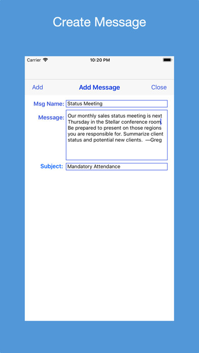 Emulate iPhone app Messaging Notifier using MyAndroid