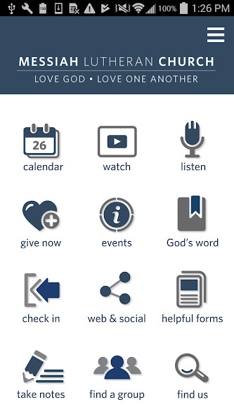 Emulate iPhone app Messiah Lutheran Church, CA using MyAndroid