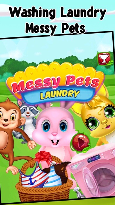 Emulate iPhone app Messy Pets Daycare Washing Laundry using MyAndroid