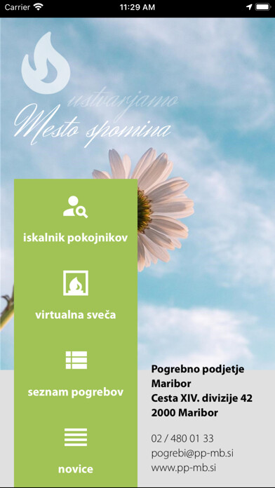 Emulate iPhone app Mesto spomina using MyAndroid