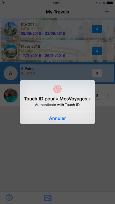 Emulate iPhone app Mes Voyages - My Travels  - My Trips ( Prepare your trip  ) using MyAndroid