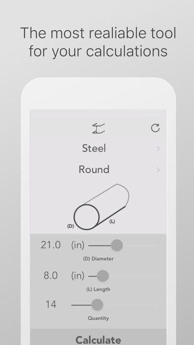Emulate iPhone app Metal Weight Calculator Pro using MyAndroid Emulate iPhone app Metal Weight Calculator Pro using MyAndroid