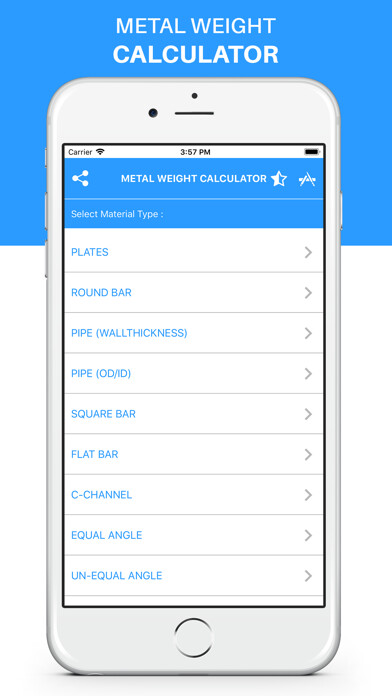 Emulate iPhone app Metal Weight Calculator -Steel using MyAndroid Emulate iPhone app Metal Weight Calculator -Steel using MyAndroid