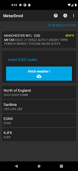 Run android online APK MetarDroid ( Metar -Taf ) from MyAndroid or emulate MetarDroid ( Metar -Taf ) using MyAndroid