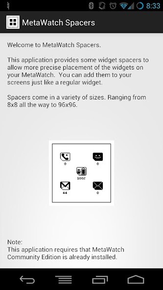 Emulate Android APK MetaWatch Spacers Emulate Android APK MetaWatch Spacers