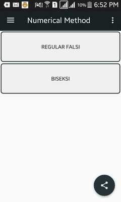 Emulate Android APK Metode Numerik (Biseksi, Regular Falsi Gauss) Emulate Android APK Metode Numerik (Biseksi, Regular Falsi Gauss)