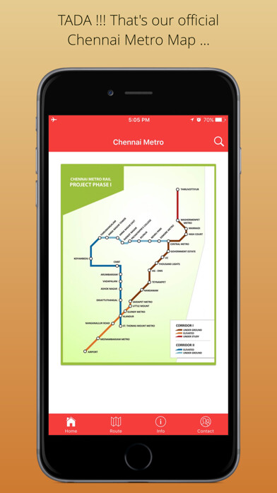 Emulate iPhone app Metro Chennai using MyAndroid
