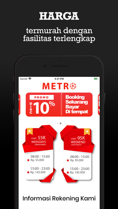 Emulate iPhone app Metro Futsal using MyAndroid