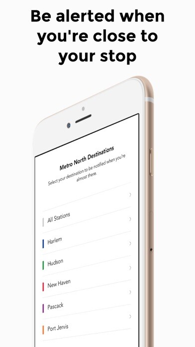 Emulate iPhone app Metro North Destinations using MyAndroid