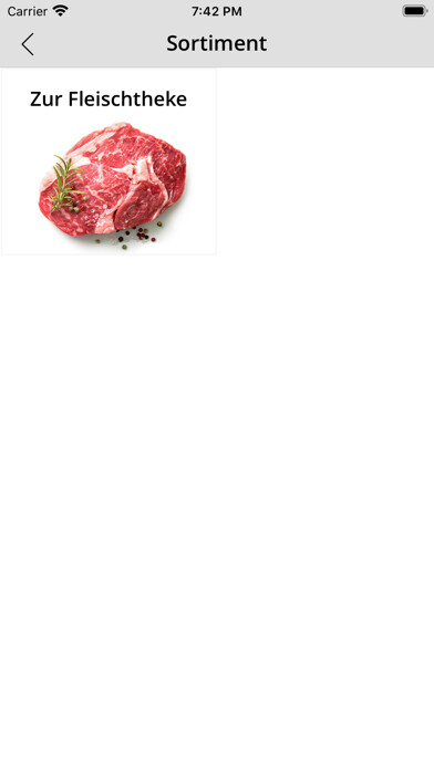 Emulate iPhone app Metzgerei Marienhof using MyAndroid