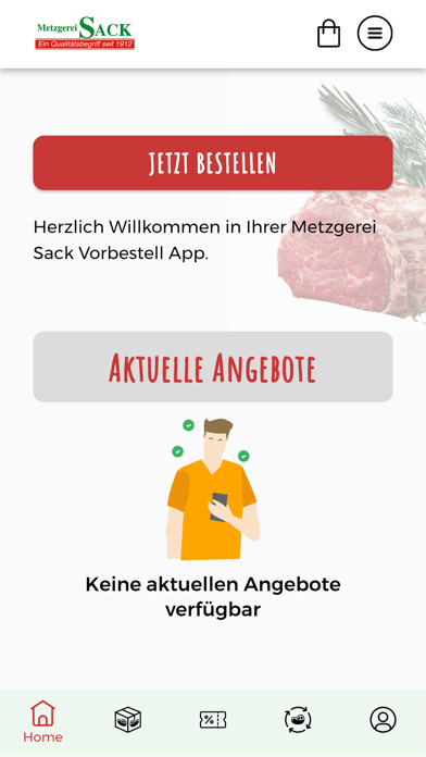 Emulate iPhone app Metzgerei Sack using MyAndroid