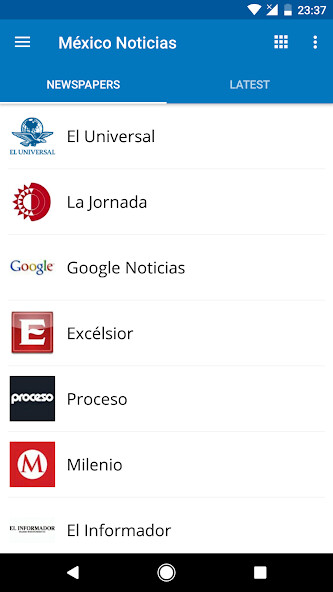 Emulate Android APK Mexico News (Noticias)
