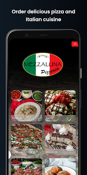 Emulate iPhone app Mezzaluna Pizzeria using MyAndroid Emulate iPhone app Mezzaluna Pizzeria using MyAndroid