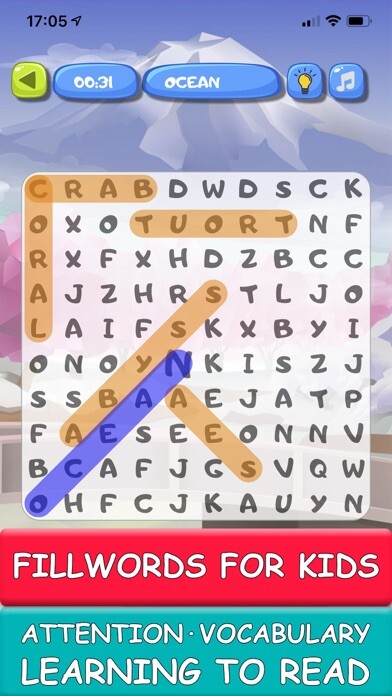 Emulate iPhone app MGKidsWords: word puzzle games using MyAndroid Emulate iPhone app MGKidsWords: word puzzle games using MyAndroid