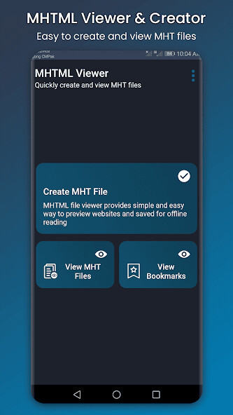 Run android online APK Mhtml Viewer from MyAndroid or emulate Mhtml Viewer using MyAndroid