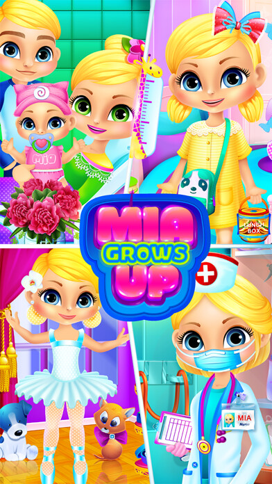 Emulate iPhone app Mia Grows Up - Baby Care Games & Kids Life Story using MyAndroid