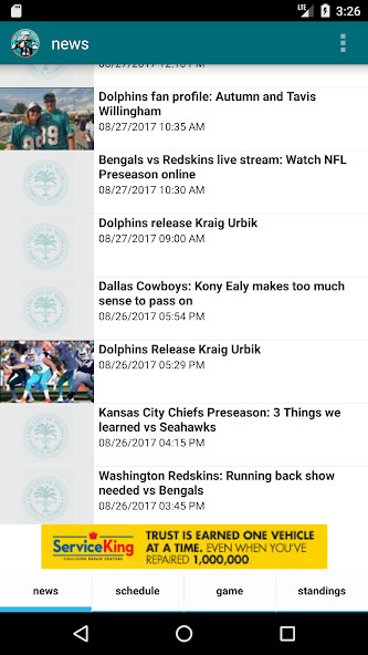 Run android online APK Miami Football - Dolphins Edition from MyAndroid or emulate Miami Football - Dolphins Edition using MyAndroid