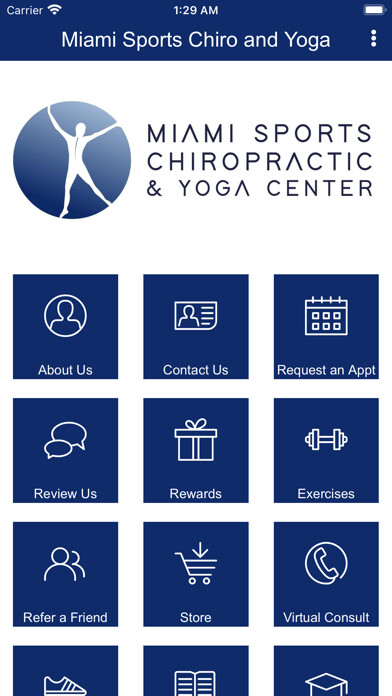 Emulate iPhone app Miami Sports Chiro and Yoga using MyAndroid