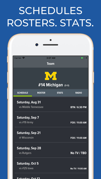 Emulate iPhone app Michigan Football Schedules using MyAndroid Emulate iPhone app Michigan Football Schedules using MyAndroid