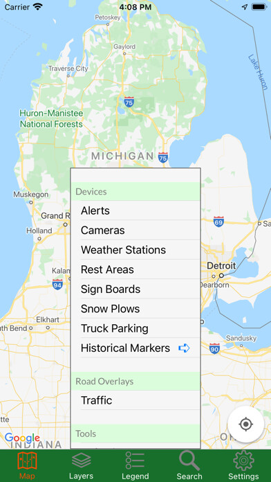 Emulate iPhone app Michigan Traveler using MyAndroid Emulate iPhone app Michigan Traveler using MyAndroid