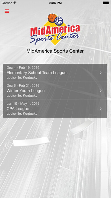 Emulate iPhone app MidAmerica Sports Center using MyAndroid
