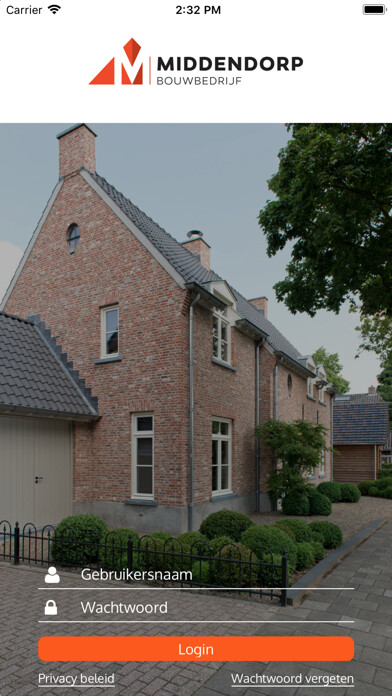 Emulate iPhone app Middendorp Bouwbedrijf using MyAndroid