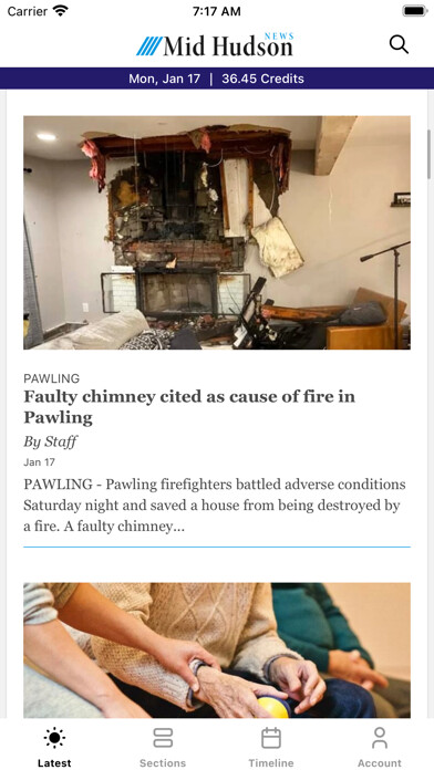 Emulate iPhone app Mid Hudson News using MyAndroid