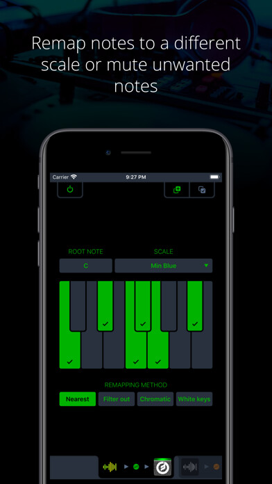 Emulate iPhone app Midiflow Scales (Audiobus) using MyAndroid Emulate iPhone app Midiflow Scales (Audiobus) using MyAndroid