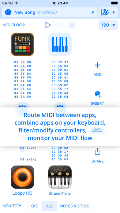 Emulate iPhone app Midiflow using MyAndroid Emulate iPhone app Midiflow using MyAndroid