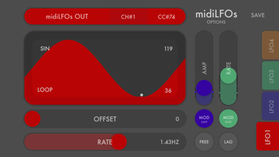 Emulate iPhone app midiLFOs - midi modulator using MyAndroid