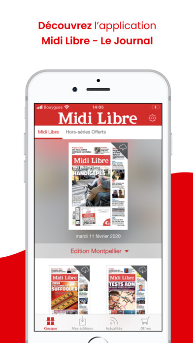 Emulate iPhone app Midi Libre Le Journal using MyAndroid