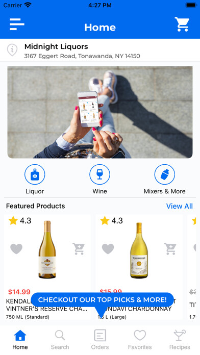 Emulate iPhone app Midnight Liquors using MyAndroid