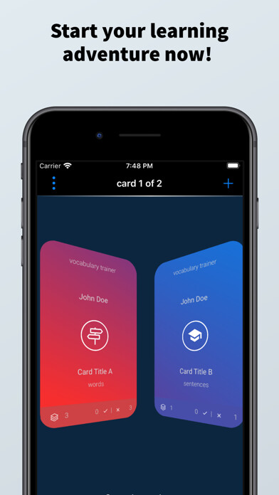 Emulate iPhone app M&I French Vocabulary Trainer using MyAndroid