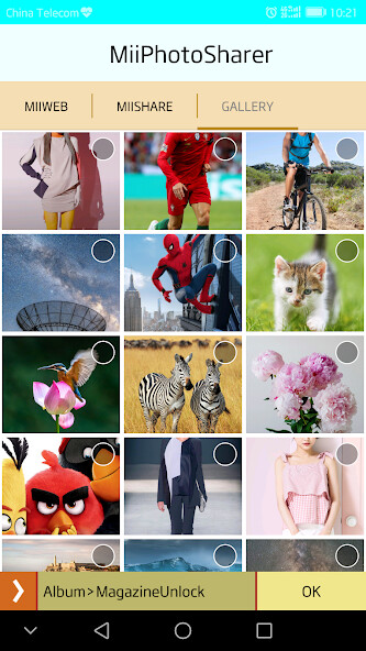 Run android online APK Mii Photo transfer in wireless and Photo manager from MyAndroid or emulate Mii Photo transfer in wireless and Photo manager using MyAndroid