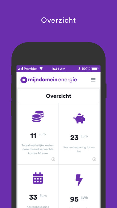 Emulate iPhone app Mijndomein Energie using MyAndroid