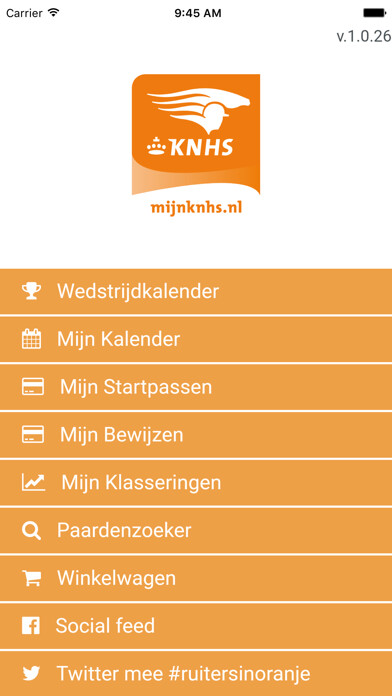 Emulate iPhone app Mijn KNHS using MyAndroid