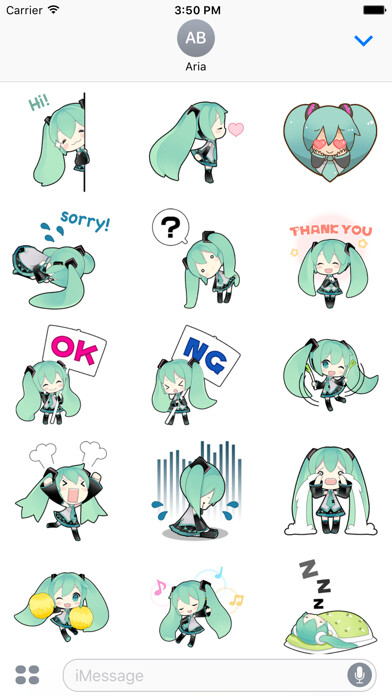 Emulate iPhone app Miku And Team HD Sticker using MyAndroid