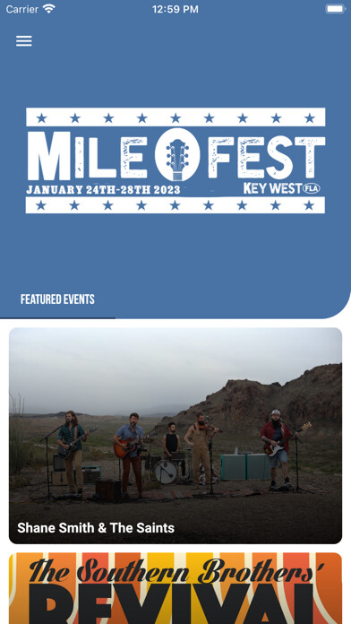 Emulate iPhone app Mile 0 Fest Key West using MyAndroid
