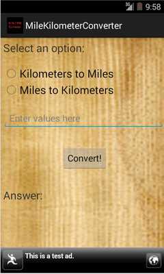Emulate Android APK Mile/Kilometer Converter Emulate Android APK Mile/Kilometer Converter