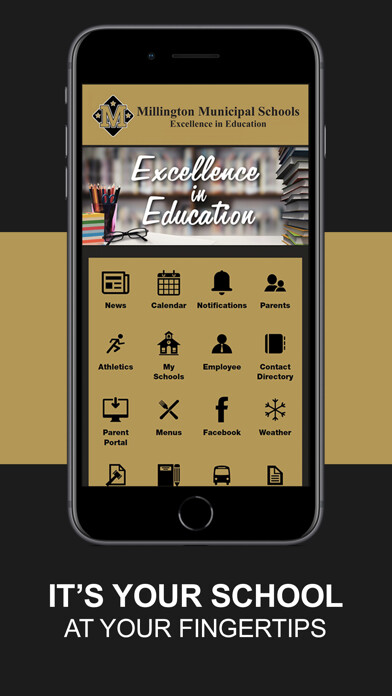 Emulate iPhone app Millington Schools using MyAndroid