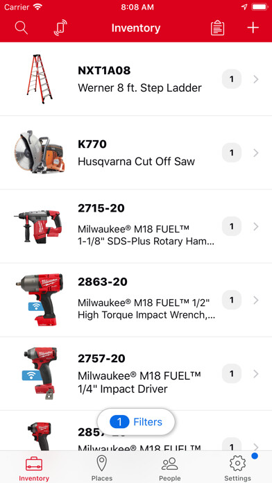 Emulate iPhone app Milwaukee® ONE-KEY™ using MyAndroid