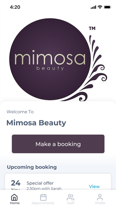 Emulate iPhone app Mimosa Beauty using MyAndroid