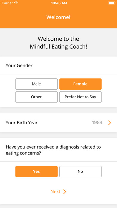 Emulate iPhone app Mindful Eating Coach 2 using MyAndroid