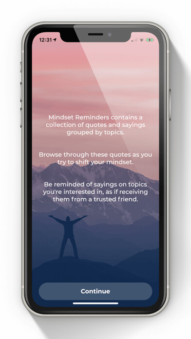Emulate iPhone app Mindset Reminders using MyAndroid
